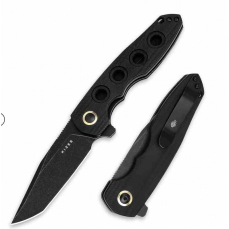 Couteau Kizer Nalu Z-82 Tanto Lame Acier Nitro-V Manche G10 Linerlock Clip KIV4568A1 - Livraison Gratuite