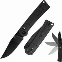 Couteau Hightron Pathwright Black Lame Acier 14C28N Manche G10 Clip Axis Lock HTK03BLK - Livraison Gratuite