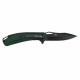 Couteau Elk Ridge A/O Dark Green Lame Acier 3Cr13 Manche Bois Linerlock Clip ERA2002GN - Livraison Gratuite