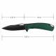 Couteau Elk Ridge A/O Dark Green Lame Acier 3Cr13 Manche Bois Linerlock Clip ERA2002GN - Livraison Gratuite