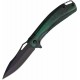Couteau Elk Ridge A/O Dark Green Lame Acier 3Cr13 Manche Bois Linerlock Clip ERA2002GN - Livraison Gratuite