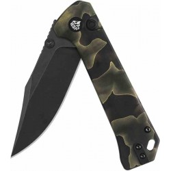 Couteau Pliant QSP Grebe Raffir Lame Acier S35VN Blk Button Lock IKBS Clip Titane QS147F2 - Livraison Gratuite