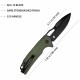 Couteau Kubey RDF Od Green Lame Acier AUS-10 Blk Manche G10 IKBS Button Lock Clip KUB316B - Livraison Gratuite