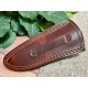 Couteau de Chasse Lame Acier Damas 256 Couches Manche Bois Etui Cuir DM1218 - Livraison Gratuite