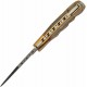 Couteau de Chasse Damas Pliant Lame Damas Manche Corne de Bélier Étui Cuir DM1385 - Livraison Gratuite