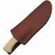 Couteau à Lame Fixe Damas Admiral 256 Couches Manche Os Étui Cuir DM1394RD - Livraison Gratuite