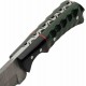 Couteau Skinner Lame Acier Damas 256 Couches Manche Bois Green/Black Etui Cuir DM1404GN - Livraison Gratuite