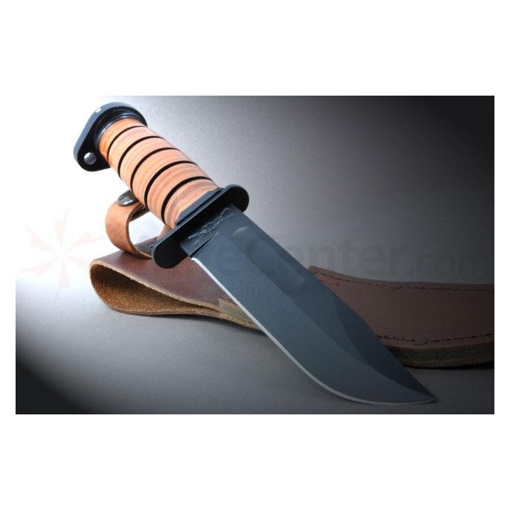Couteau Ka-Bar Dog's Head Utility Knife Acier Carbone 1095 Manche Cuir Etui Cuir Made In USA KA1317 - Livraison Gratuite