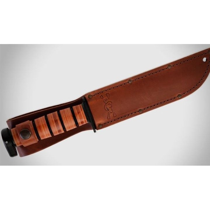 Couteau Ka-Bar Dog's Head Utility Knife Acier Carbone 1095 Manche Cuir Etui Cuir Made In USA KA1317 - Livraison Gratuite