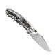 Couteau Pliant Kizer Feweed Lame Harpon Acier Z-Wear PM Manche Titane/FatCarbon Or Frame Lock Clip Ki3694A4 - Livraison Gratuite
