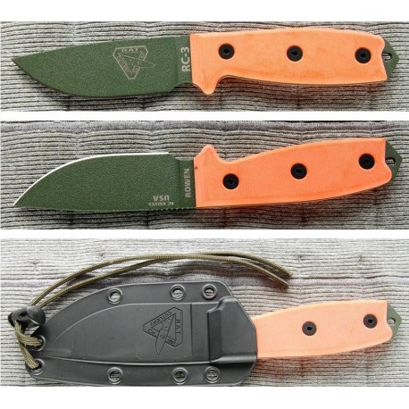 COUTEAU DE COMBAT RAT CUTLERY ORANGE - RC3POD Rat Cutlery RC-3 Standard Edge RAT Cutlery USA 