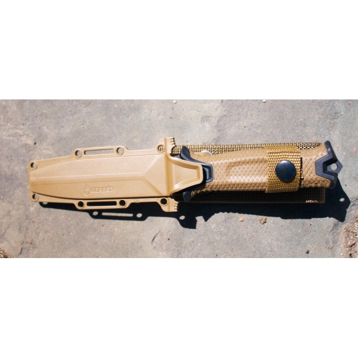 Couteau Tactical/Survival Gerber Strongarm Coyote Acier 420HC Manche Fibre Glass Made USA G1059 - Livraison Gratuite