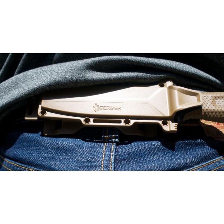 Couteau Tactical/Survival Gerber Strongarm Coyote Acier 420HC Manche Fibre Glass Made USA G1059 - Livraison Gratuite