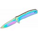 Couteau Pliant A/O Kershaw Outcome Lame Acier 8Cr13MoV Manche Rainbow Frame Lock Clip KS2044RBW - Livraison Gratuite