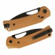Couteau Pliant Reate PL-XE Tan Lame Drop Point Acier Nitro-V Manche G-10 Pivot Lock Clip REA172 - Livraison Gratuite
