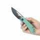 Couteau Pliant Kubey Thalia Jade Lame Acier 14C28N Manche G-10 IKBS Liner Lock Clip KUB331N - Livraison Gratuite