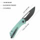 Couteau Pliant Kubey Thalia Jade Lame Acier 14C28N Manche G-10 IKBS Liner Lock Clip KUB331N - Livraison Gratuite