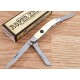 Couteau pliant Roper Pecos Medium Stockman 3 Lames Acier 1065 Manche Delrin Blanc RP0001CYD - Livraison Gratuite