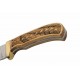 Couteau Celtic Braid Lame Acier Damas 256 Couches Manche Bois Sculpté Étui Cuir DM1390 - Livraison Gratuite