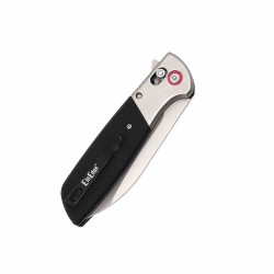 Couteau Elitedge A/O Axis Lock Lame Drop Point Acier Inox Manche Acier/G10 Clip EE10A107BK - Livraison Gratuite