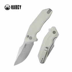 Couteau Kubey Basilisk Ivory Manche G10 Lame Tanto Acier 14C28N IKBS Button Lock Clip KUB391D2 - Livraison Gratuite