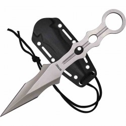 Lot de 2 Couteau S-TEC Lancer Tactique Lame Dague Acier Inox Manche Acier Inox Étui Kydex STTS200SL - Livraison Gratuite