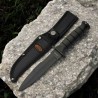 Lot de 2 Couteau Tactical Dague Serr Lame Acier 3Cr13 Manche Caoutchouc Etui Nylon CN211627 - Livraison Gratuite
