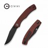Couteau CIVIVI Clingman Burgundy Lame Clip Point Acier Nitro-V Manche G-10 IKBS Liner Lock CIVC230652 - Livraison Gratuite