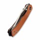 Couteau CIVIVI Clingman Brown Lame Clip Point Acier Nitro-V Manche Micarta IKBS Liner Lock CIVC230653 - Livraison Gratuite