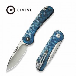 Couteau CIVIVI Elementum Slipjoint Blue Ocean Lame Drop Point Acier 14C28N Manche Résine Clip CIVC18062AJ4 - Livraison Gratuite