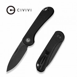 Couteau CIVIVI Elementum Slipjoint Black Lame Drop Point Acier 14C28N Manche G10 Clip CIVC18062AJ1 - Livraison Gratuite