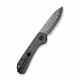 Couteau CIVIVI Elementum Slipjoint Lame Damas Drop Point Manche Fibre de Carbone Clip C18062AJDS1 - Livraison Gratuite