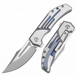 Couteau Kansept Orion Blue Lame Clip Point Acier S35VN Manche Titane Clip Frame Lock K1089B1 - Livraison Gratuite