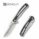 Couteau Sencut Regnator White/Black Lame Clip Point Acier 9Cr18MoV Manche G10 Linerlock IKBS Clip S240573 - Livraison Gratuite