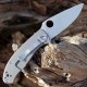 Couteau Spyderco Tenacious R.I.L. TI Gray Lame Acier 8Cr13MoV Manche Titane Frame Lock SC122TIP - Livraison Gratuite