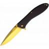 Lot de 3 Couteau ElitEdge A/O Lame Gold TiNi Acier 3Cr13 Manche Acier Liner Lock Clip EE10A28BGD - Livraison Gratuite