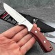 Couteau de Chasse Randonnée Winchester Hunter Lame Acier Inox Satin Manche Bois Etui Nylon G41340 - Livraison Gratuite