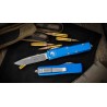 Couteau Microtech UTX-85 AUTO OTF Lame Acier Premium Drop Point Manche Alu Blue Thumb Slide USA MCT23110BL - Livraison Gratuite
