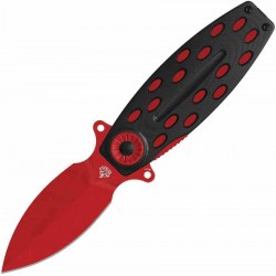 Couteau QSP Beetle Red Lame Acier 14C28N Spear Point Manche G-10 Noir IKBS Linerlock QS162D - Livraison Gratuite