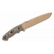 Couteau Hogue EX-F01 Lame Drop Point Acier A2 Manche G-10 Tan Etui Nylon Made USA HO35153 - Livraison Gratuite