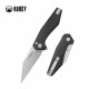 Couteau Kubey Fenrir Black Lame Wharncliffe Acier 14C28N SW Manche G-10 IKBS Button Lock KUB393A - Livraison Gratuite