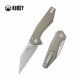 Couteau Kubey Fenrir Tan Lame Wharncliffe Acier 14C28N SW Manche G-10 IKBS Button Lock KUB393C - Livraison Gratuite