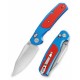 Couteau TRIVISA Hornet-08L Blue/Red Axis Lock Lame Acier 14C28N Manche Alu/G-10 TVJM01LA14 - Livraison Gratuite