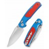 Couteau TRIVISA Hornet-08L Blue/Red Axis Lock Lame Acier 14C28N Manche Alu/G-10 TVJM01LA14 - Livraison Gratuite