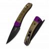 Couteau Kizer Mini Momo PEI Lame Nitro-V Noir Manche Alu/PEI Violet/Jaune IKBS Liner Lock KIV3663A1 - Livraison Gratuite