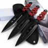 Couteaux de Lancer Kunai Hazard Rite Edge Lame Dague Acier 3Cr13 Noir Manche Cordon Etui Nylon CN211593 - Livraison Gratuite