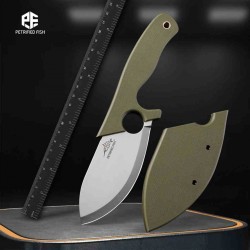 Couteau Petrified Fish Eel Green Lame Drop Point 9Cr18MoV SW Manche G10 Green Etui G10 PFKH01GRW - Livraison Gratuite