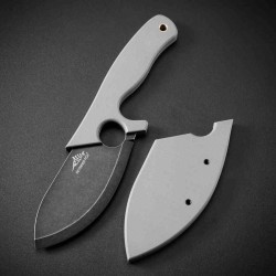 Couteau Petrified Fish Eel Gray Lame Drop Point 9Cr18MoV Blk Manche G10 Gray Etui G10 PFKH01GADW - Livraison Gratuite