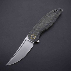 Couteau Petrified Fish PFP06 Simum Black Lame Trailing Point Acier K110 Satin Manche Micarta IKBS PFKP06DMS - Livraison Gratuite