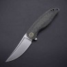 Couteau Petrified Fish PFP06 Simum Black Lame Trailing Point Acier K110 Satin Manche Micarta IKBS PFKP06DMS - Livraison Gratuite